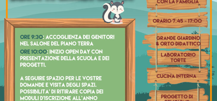 OPEN DAY SABATO 2 DICEMBRE 2023 E 13 GENNAIO 2024